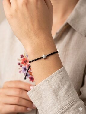 Wish Bracelet Star Charm | Minimalist Cord Friendship Gift